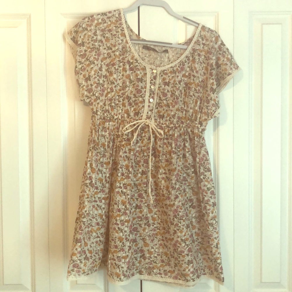 Zara floral, gauzy tunic or mini dress - size M